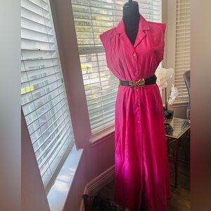 Elegant Pink Sleeveless Dress